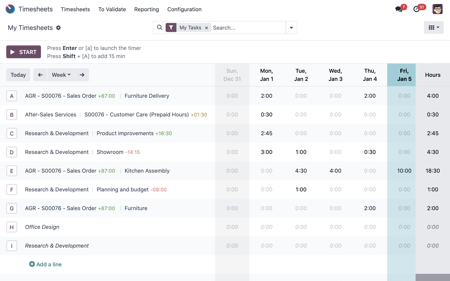 Timesheets